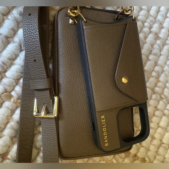 Bandolier iPhone & Pouch Set in Olive Green & Gold Accent - Picture 2 of 15